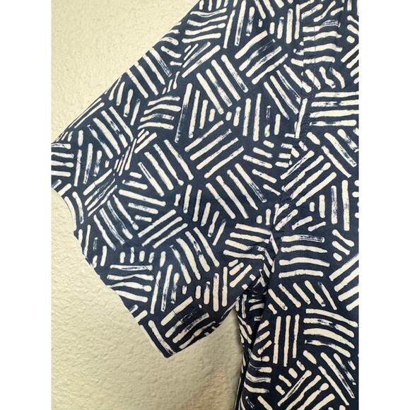 Bonobos Slim Medium Short Sleeve Blue Geometric Collared Shirt - Picture 4 of 10